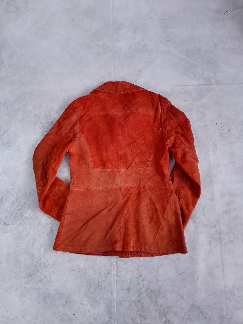 VINTAGE Suede Button-Front Jacket in Rust Orange - Picture 9 of 9